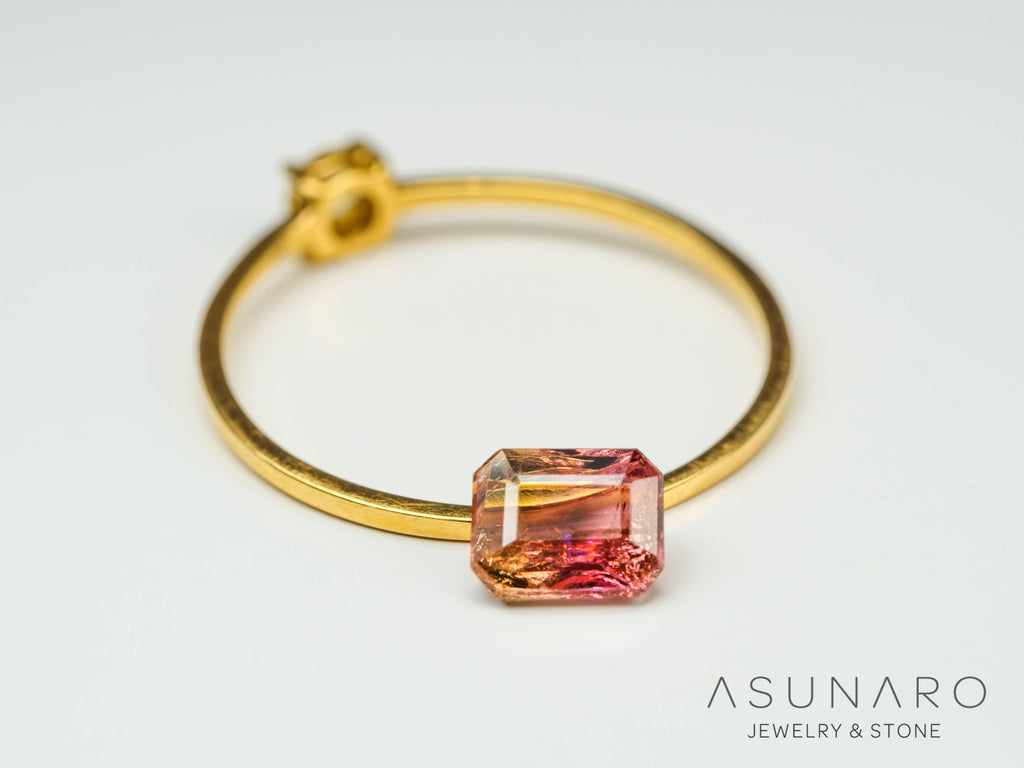 バイカラートルマリン　エメラルドカット　コンゴ産　0.67ct【241028-2568】
