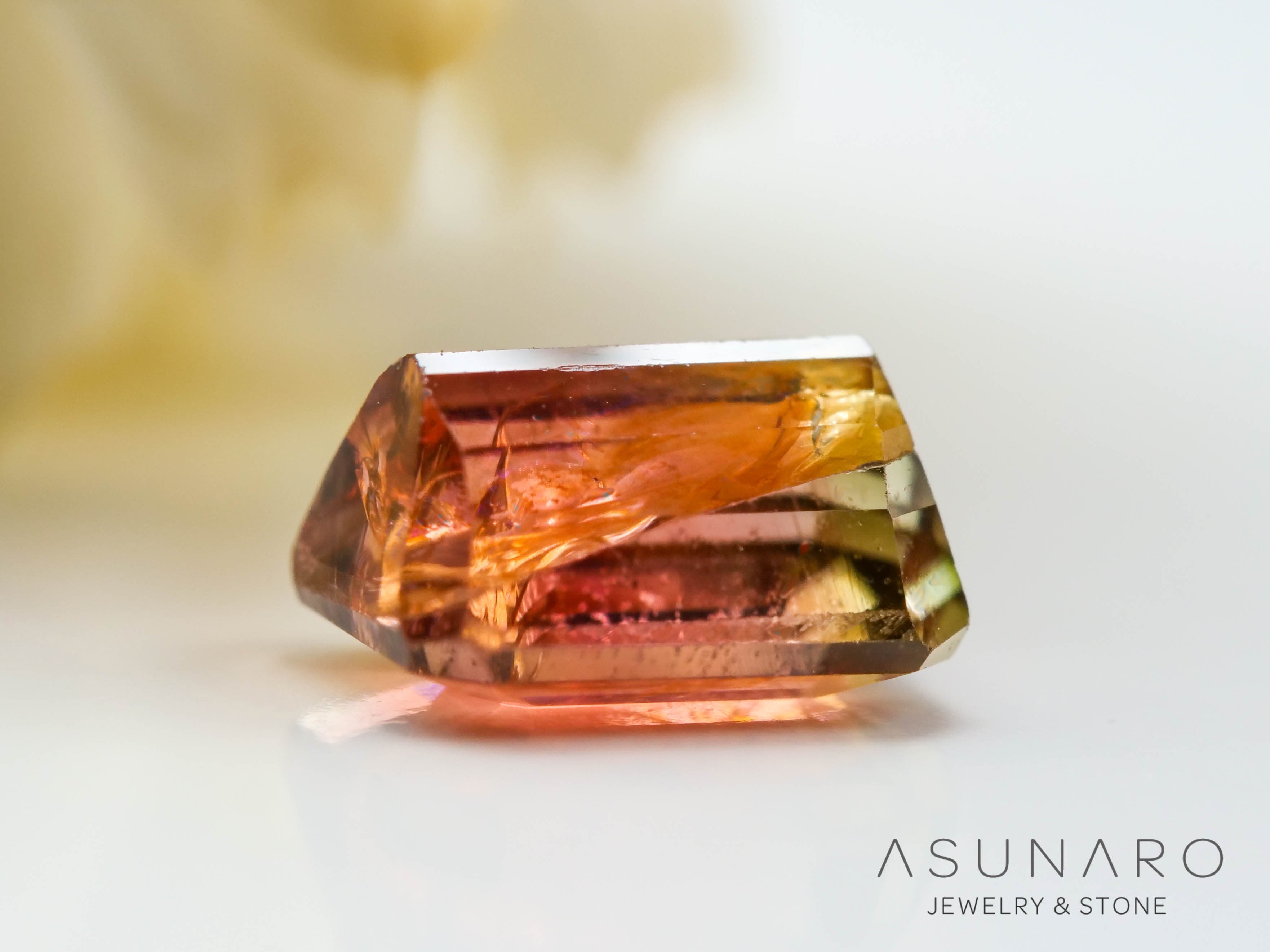 バイカラートルマリン　エメラルドカット　コンゴ産　0.71ct【241028-2569】