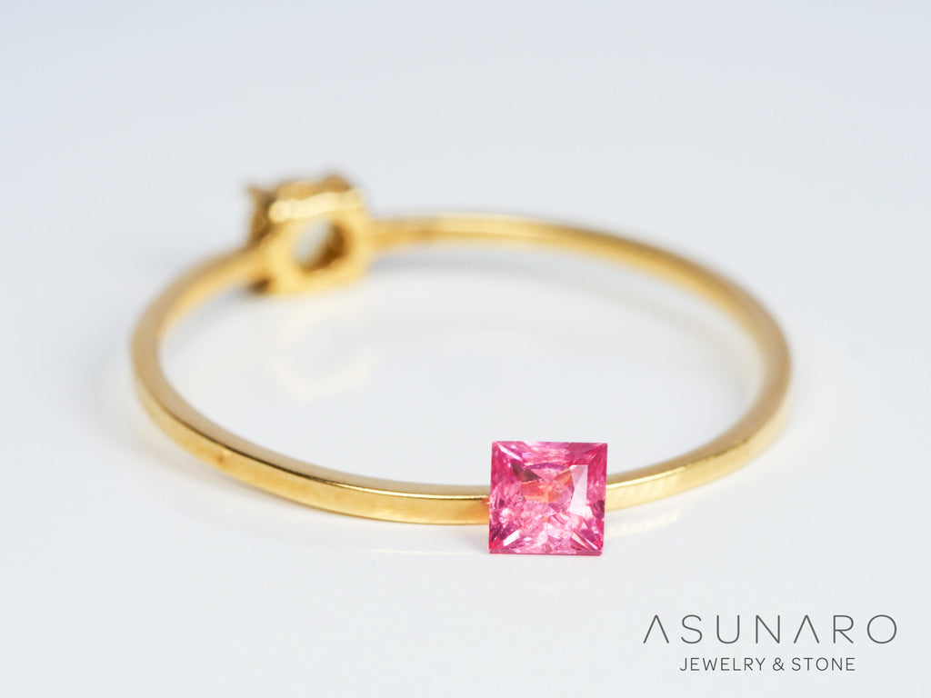 ピンクスピネル 　プリンセスカット　スリランカ産　0.17ct　【241026-2636】