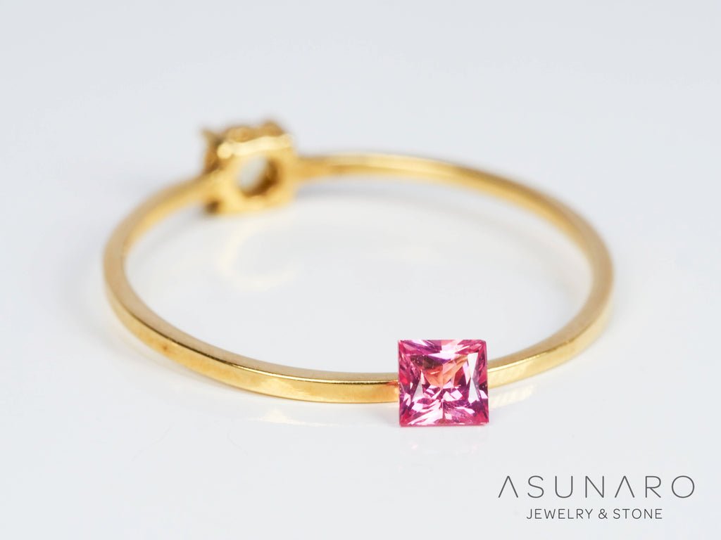 ピンクスピネル 　プリンセスカット　スリランカ産　0.16ct　【241026-2639】