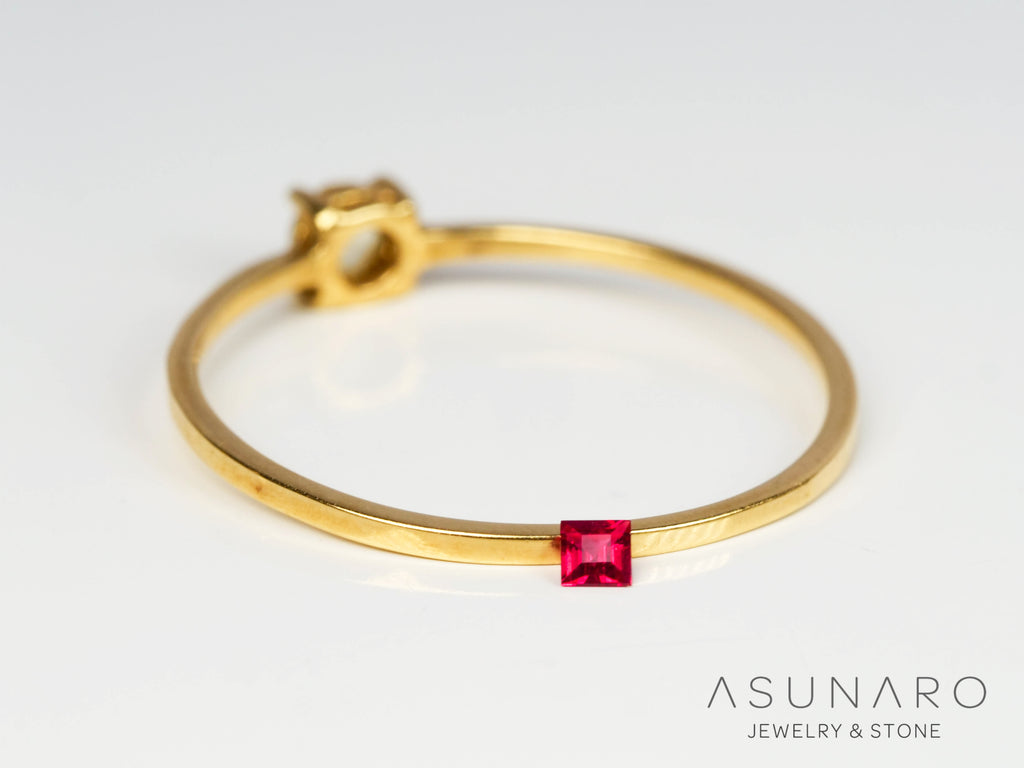 ピンクスピネル 　プリンセスカット　スリランカ産　0.03ct　【241026-2641】