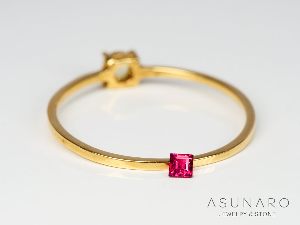 ピンクスピネル 　プリンセスカット　スリランカ産　0.05ct　【241026-2642】