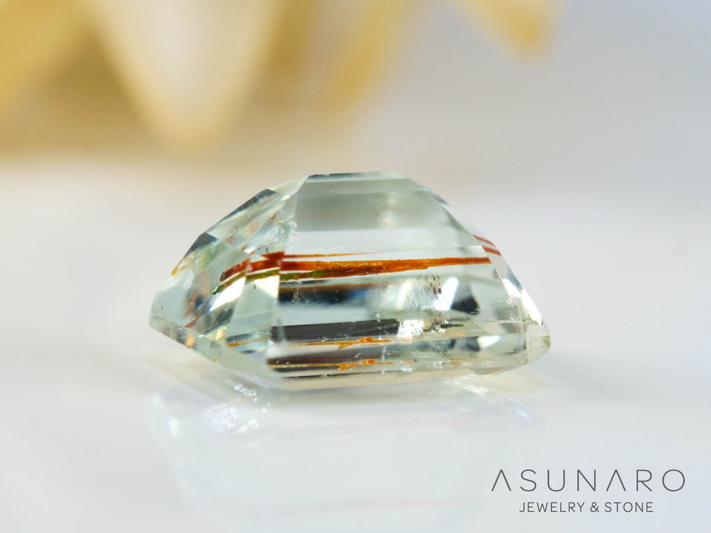 ルチル入り　アクアマリン　エメラルドカット ブラジル産　1.26ct【241105-2644】