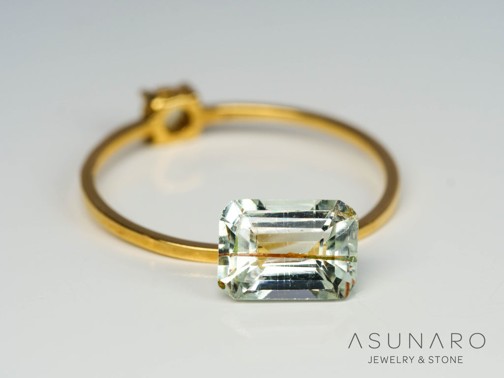ルチル入り　アクアマリン　エメラルドカット ブラジル産　1.26ct【241105-2644】