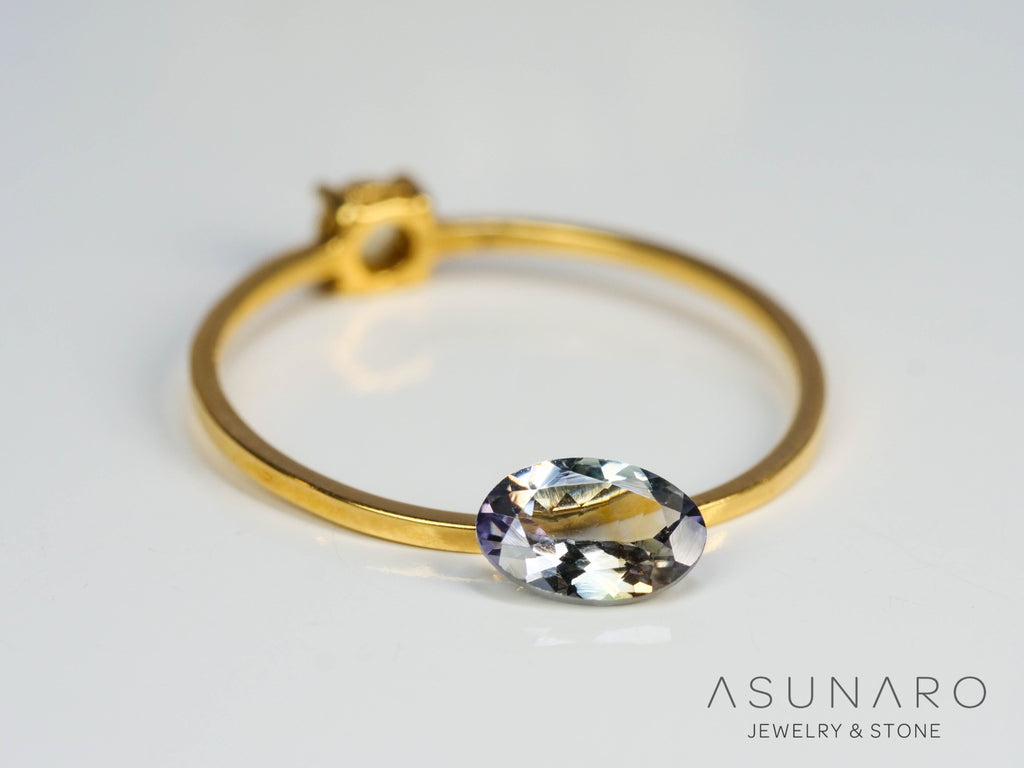 バイカラーゾイサイト（タンザナイト）  オーバルカット　タンザニア産　0.47ct【241122-2612】