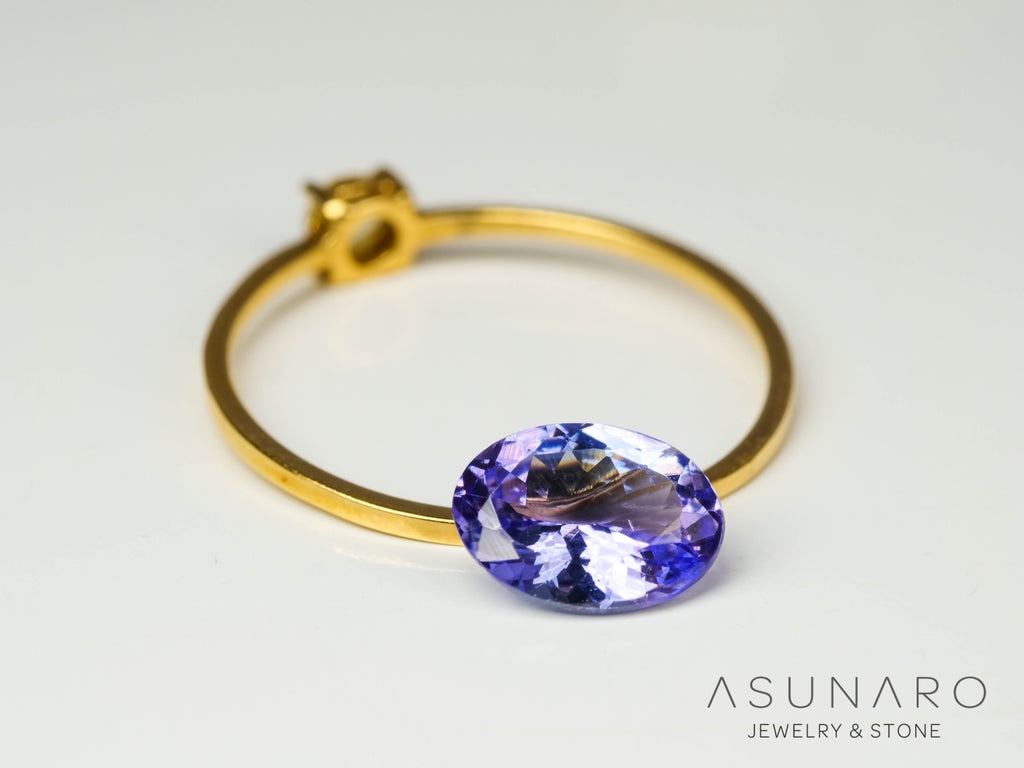 バイカラーゾイサイト（タンザナイト）  オーバルカット　タンザニア産　1.13ct【241122-2618】