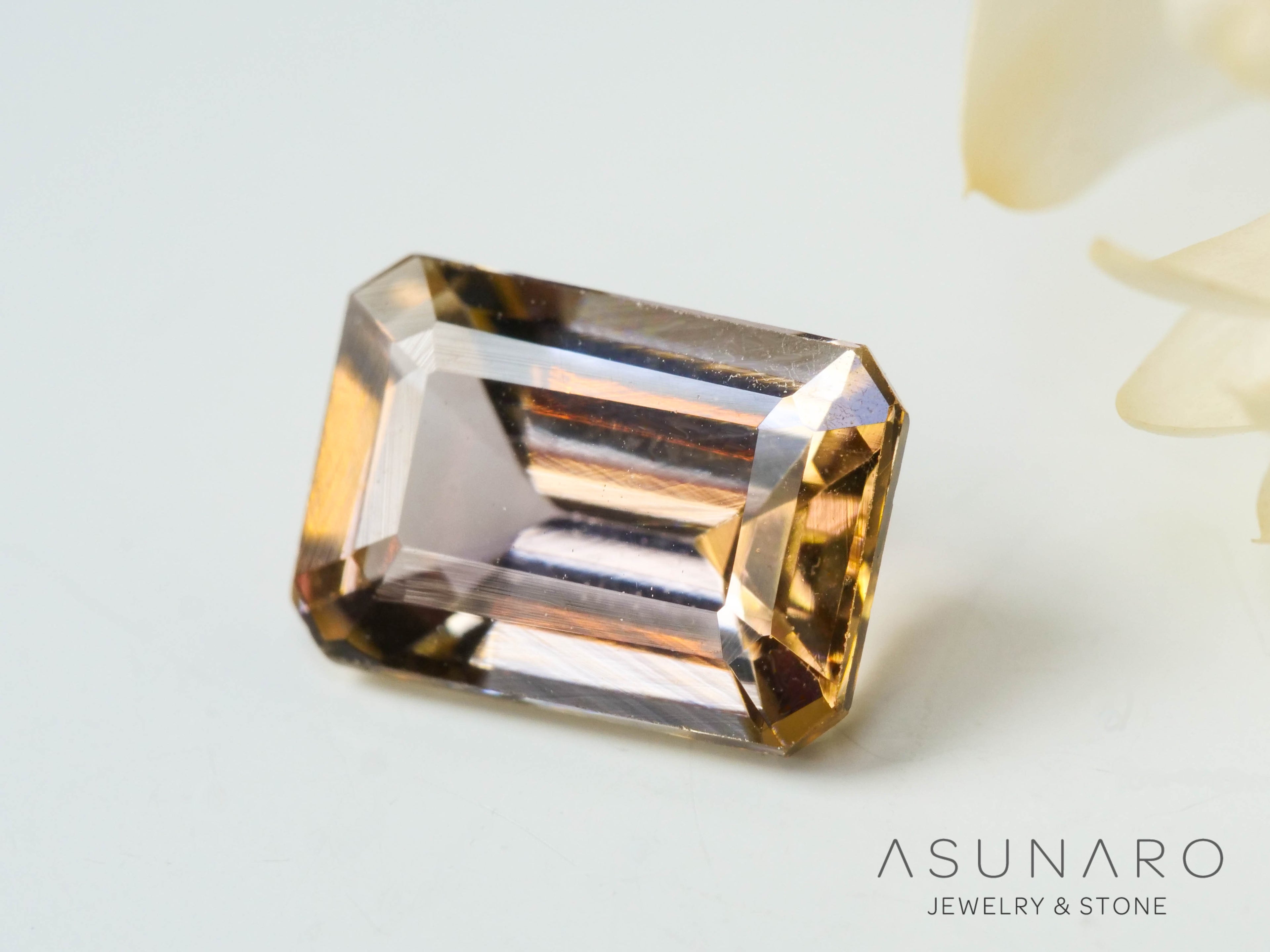 バイカラーゾイサイト（タンザナイト）  エメラルドカット　タンザニア産　1.02ct【241122-2621】