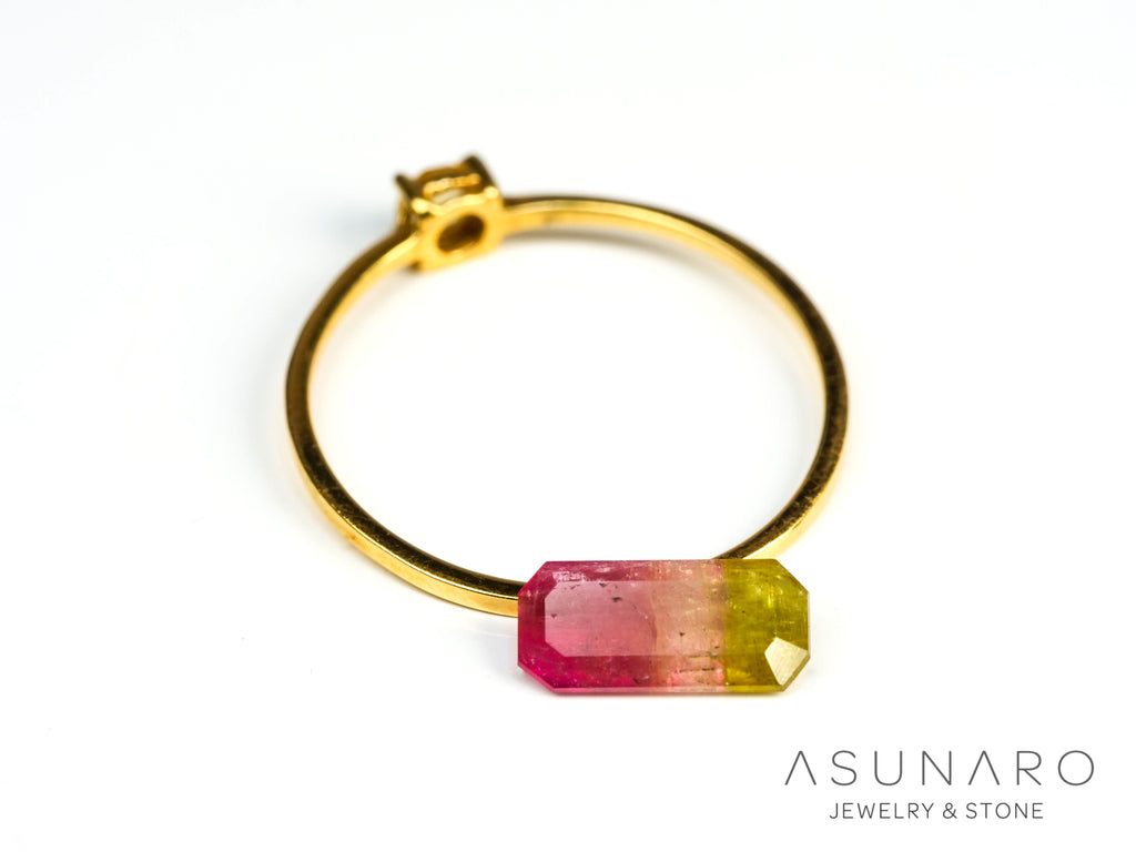 パーティーカラードトルマリン　エメラルドカット　アフガニスタン産　0.77ct【250203-2712】