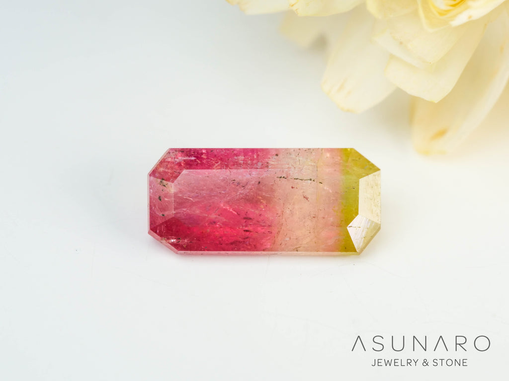 パーティーカラードトルマリン　エメラルドカット　アフガニスタン産　0.97ct【250203-2713】