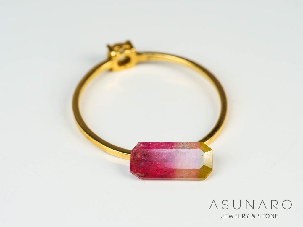 パーティーカラードトルマリン　エメラルドカット　アフガニスタン産　0.97ct【250203-2713】