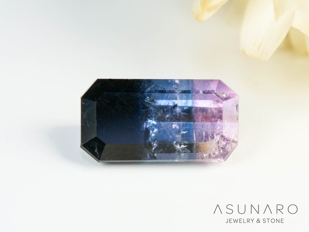 パーティーカラードトルマリン　エメラルドカット　アフガニスタン産　1.97ct【250203-2714】