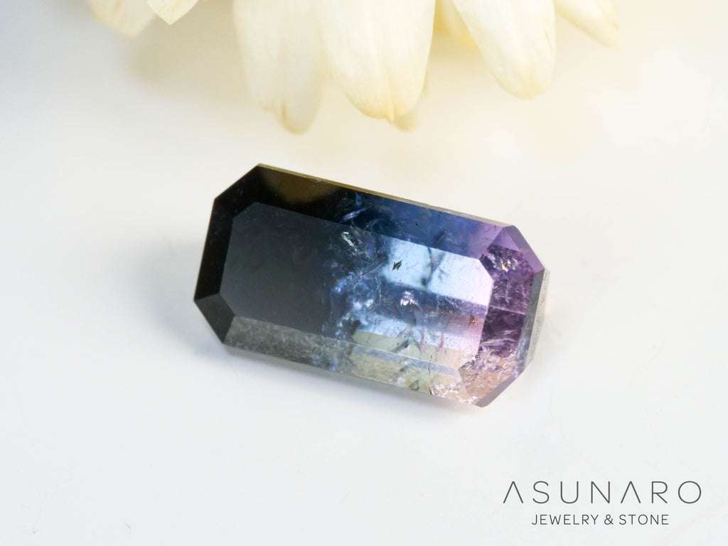 パーティーカラードトルマリン　エメラルドカット　アフガニスタン産　1.97ct【250203-2714】