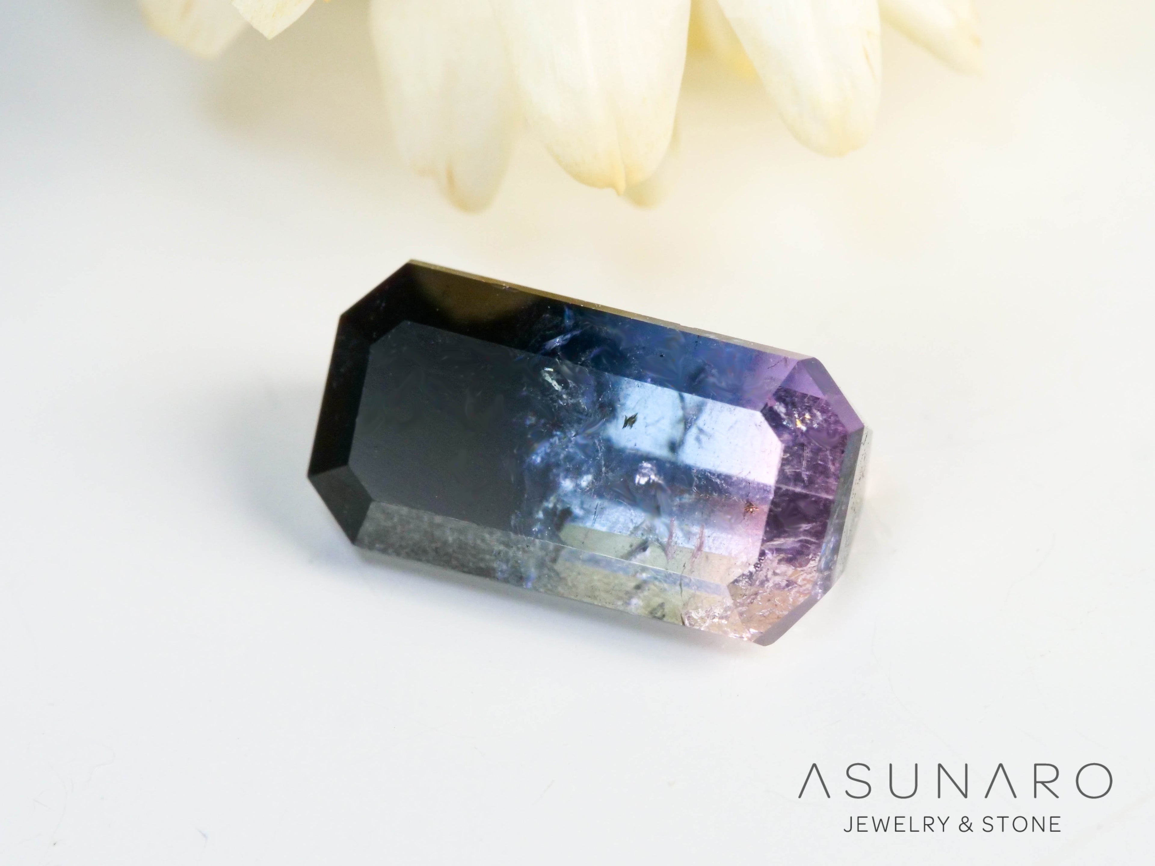 パーティーカラードトルマリン　エメラルドカット　アフガニスタン産　1.97ct【250203-2714】