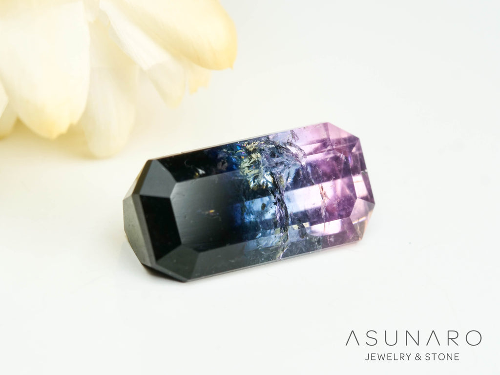 パーティーカラードトルマリン　エメラルドカット　アフガニスタン産　1.81ct【250203-2717】