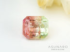 桜餅バイカラードトルマリン　エメラルドカット　アフガニスタン産　0.86ct【250203-2719】