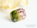桜餅バイカラードトルマリン　エメラルドカット　アフガニスタン産　1.05ct【250203-2724】