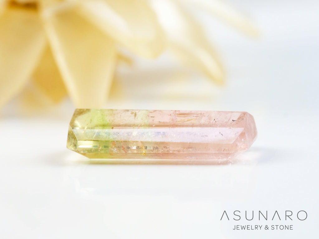 桜餅バイカラードトルマリン　エメラルドカット　アフガニスタン産　2.17ct【250203-2726】