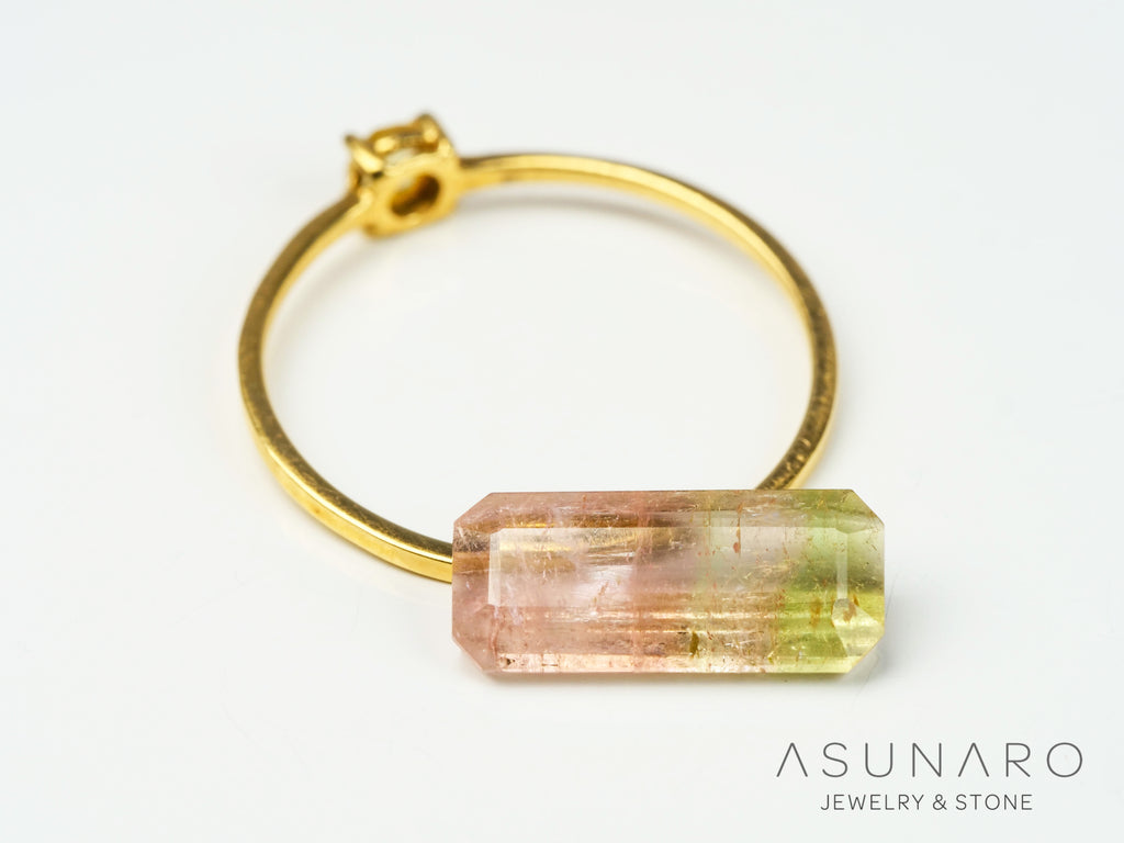 桜餅バイカラードトルマリン　エメラルドカット　アフガニスタン産　2.17ct【250203-2726】