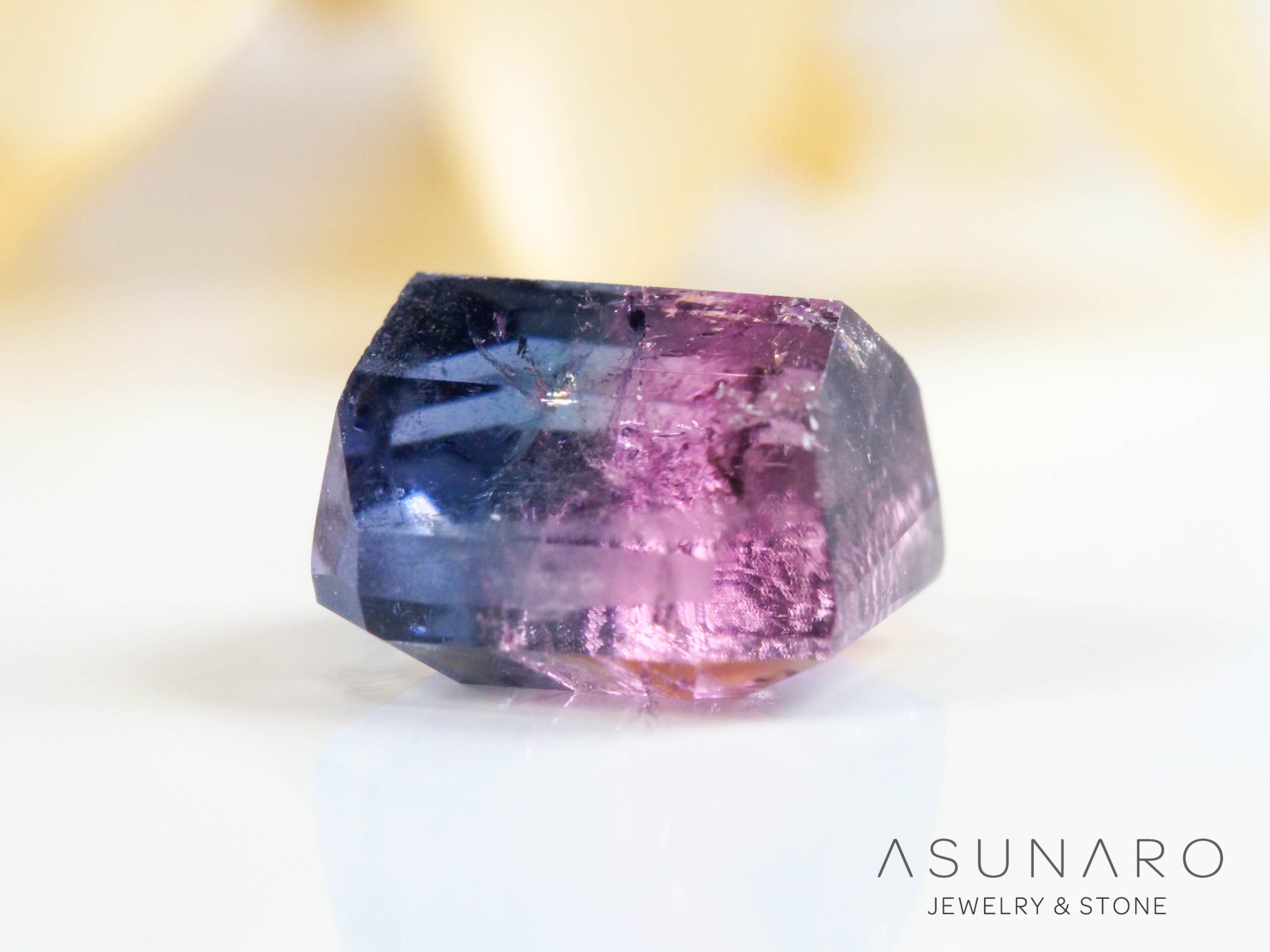 バイカラードトルマリン　エメラルドカット　アフガニスタン産　1.23ct【250203-2727】