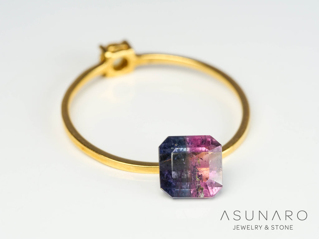 バイカラードトルマリン　エメラルドカット　アフガニスタン産　1.23ct【250203-2727】