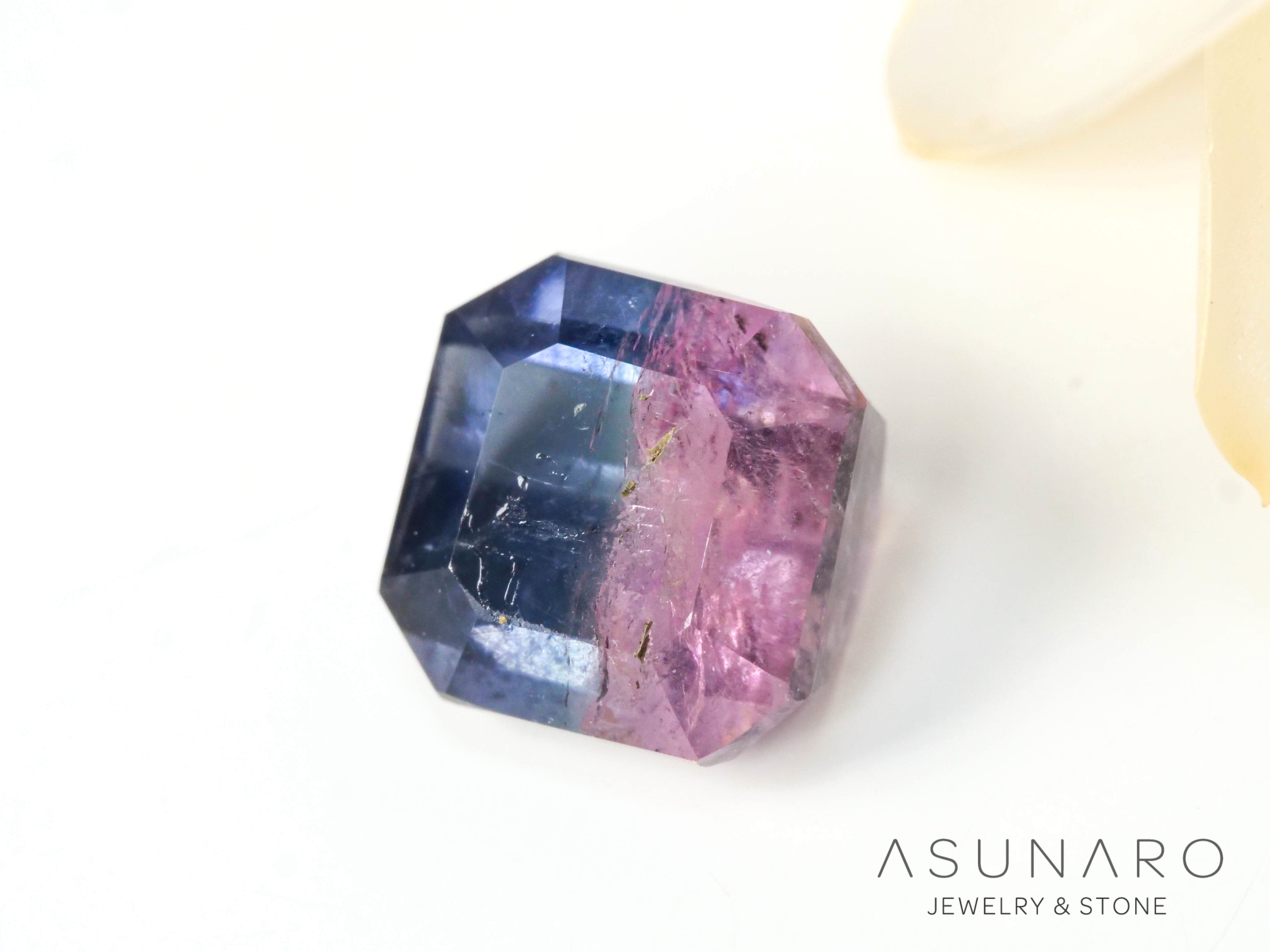 バイカラードトルマリン　エメラルドカット　アフガニスタン産　1.14ct【250203-2728】