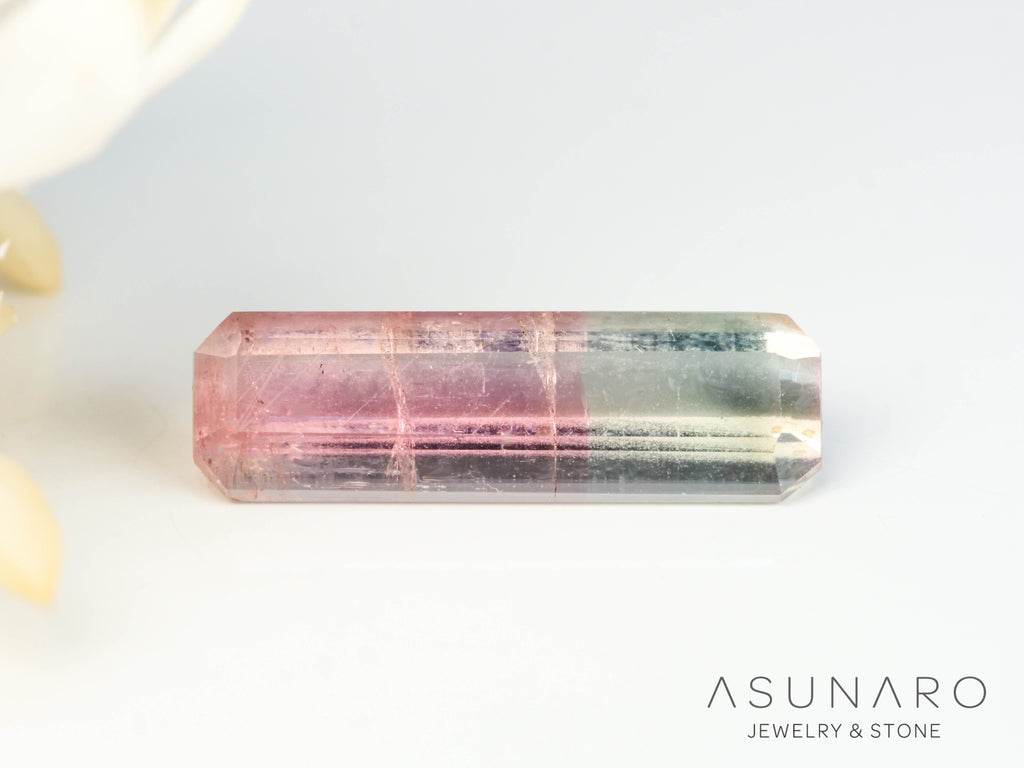 バイカラードトルマリン　エメラルドカット　アフガニスタン産　1.77ct【250203-2729】