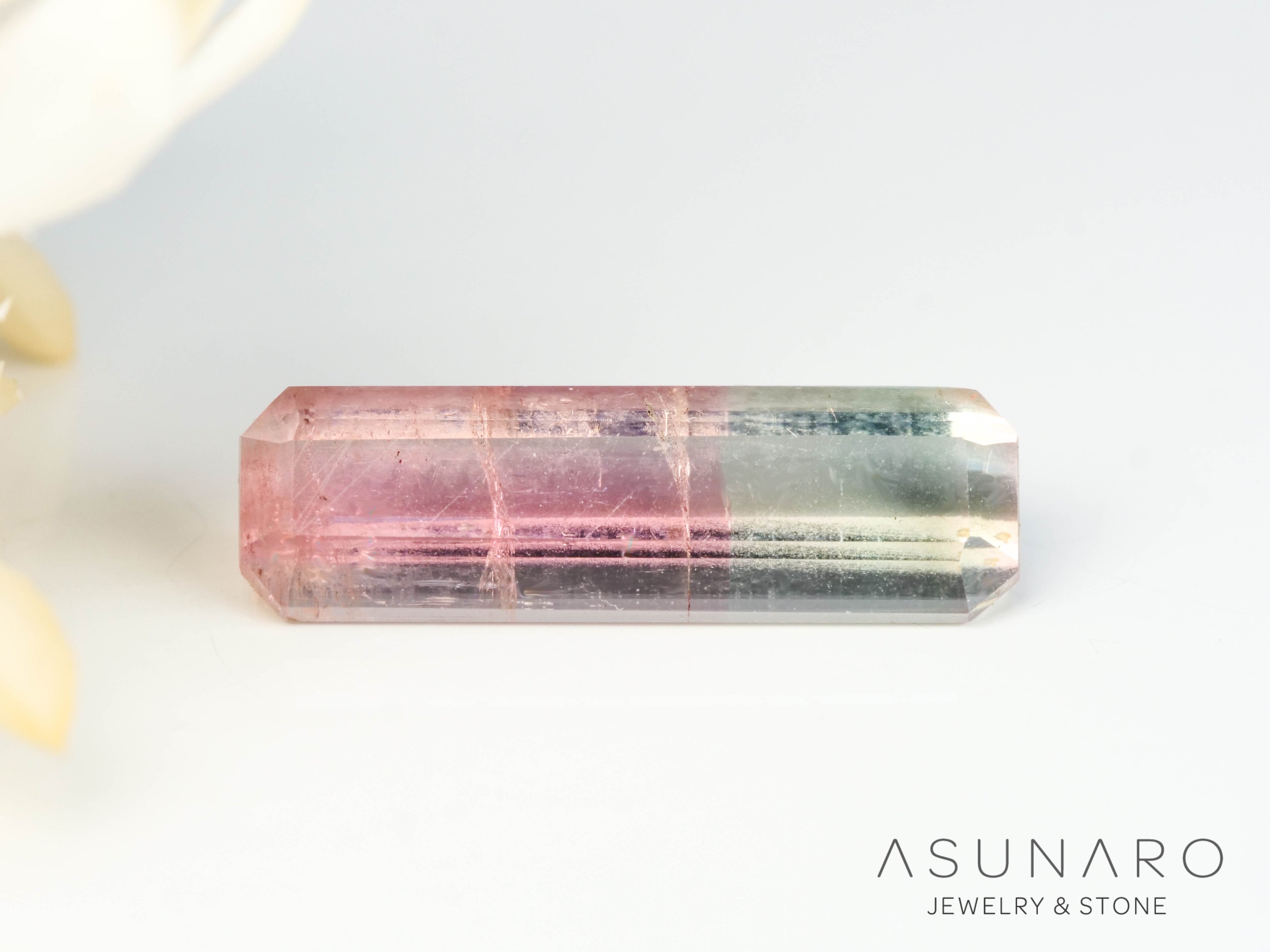 バイカラードトルマリン　エメラルドカット　アフガニスタン産　1.77ct【250203-2729】