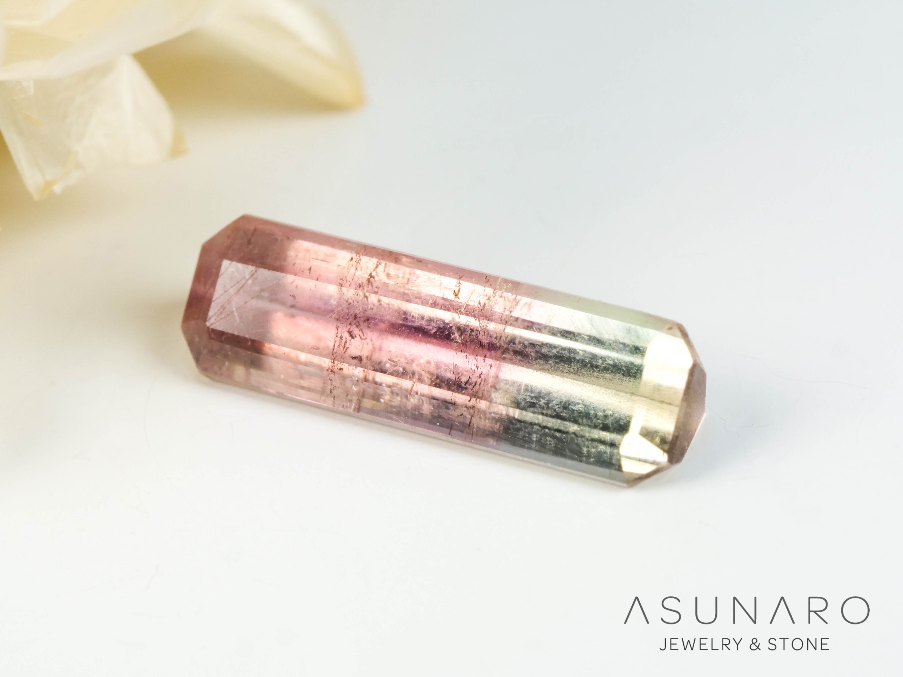 バイカラードトルマリン　エメラルドカット　アフガニスタン産　1.77ct【250203-2729】