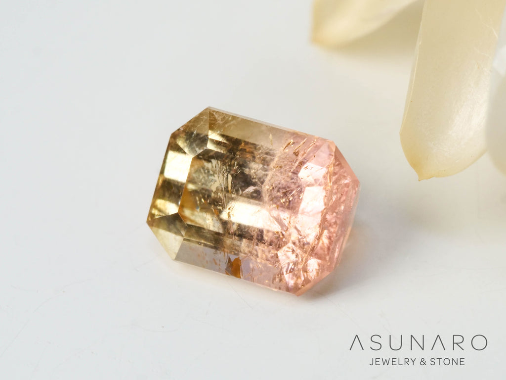 バイカラードトルマリン　エメラルドカット　アフガニスタン産　1.01ct【250203-2731】