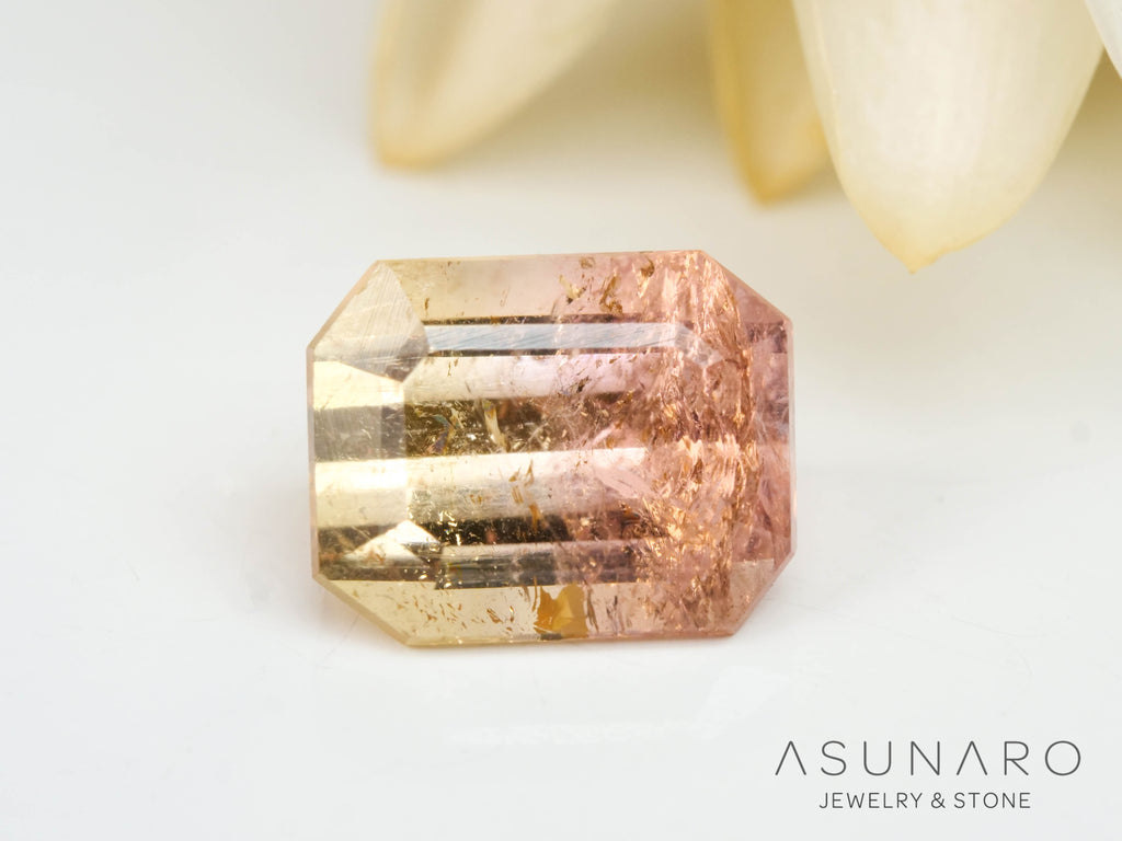 バイカラードトルマリン　エメラルドカット　アフガニスタン産　1.01ct【250203-2731】
