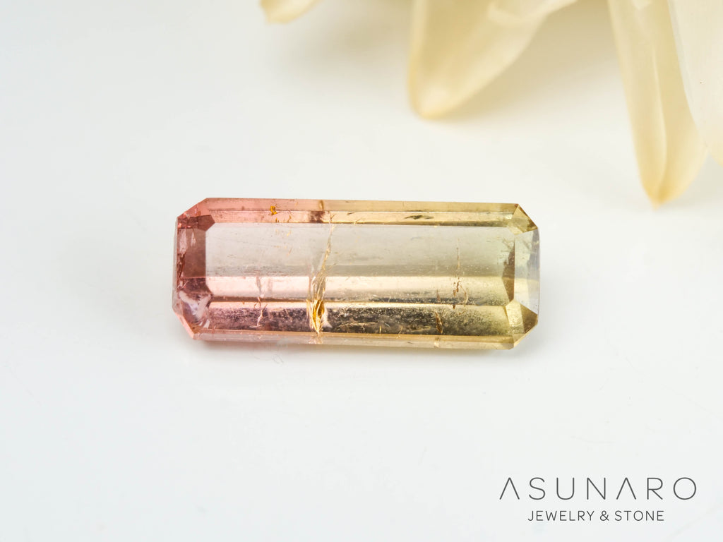 バイカラードトルマリン　エメラルドカット　アフガニスタン産　0.96ct【250203-2732】