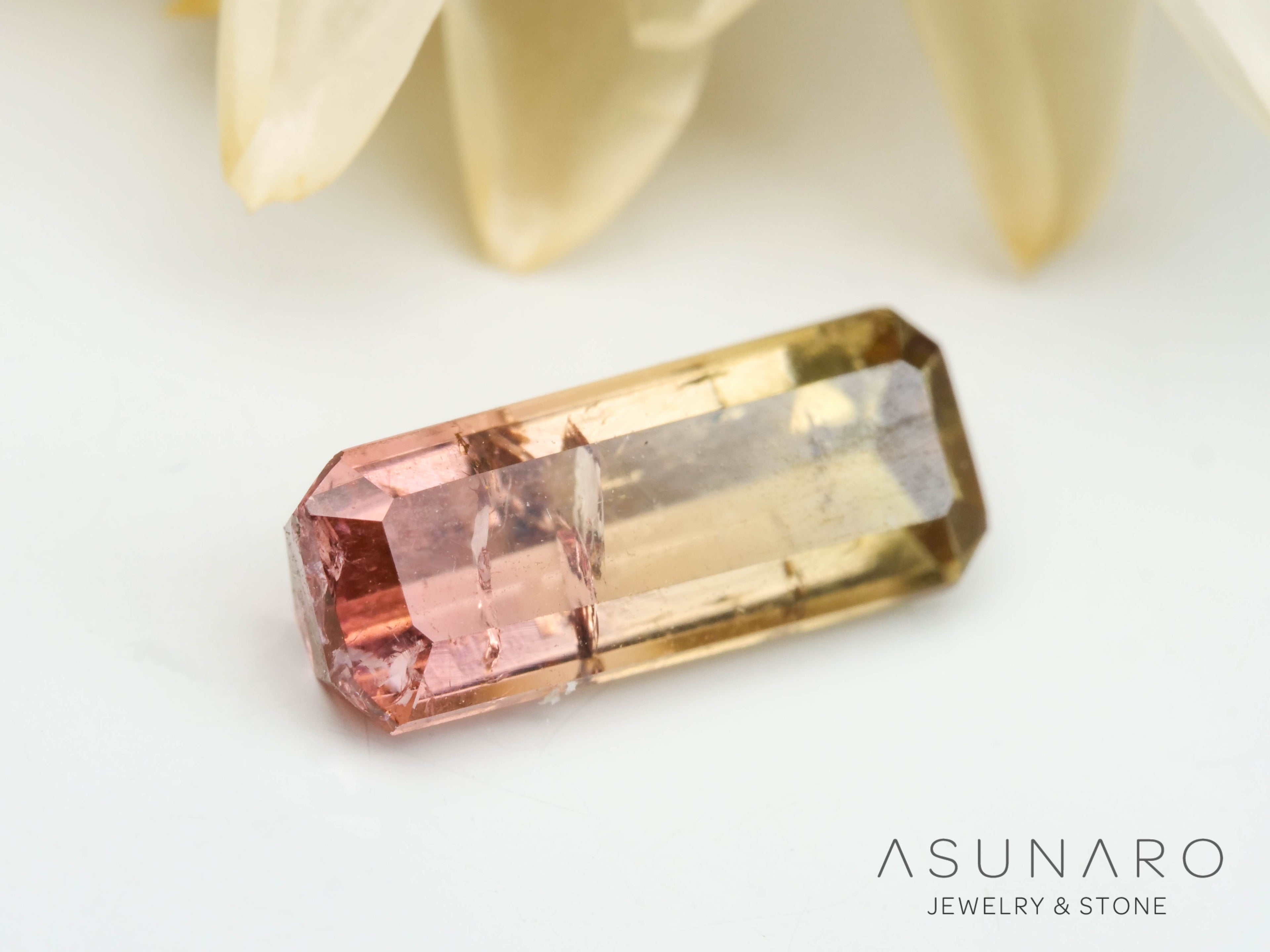 バイカラードトルマリン　エメラルドカット　アフガニスタン産　0.96ct【250203-2732】