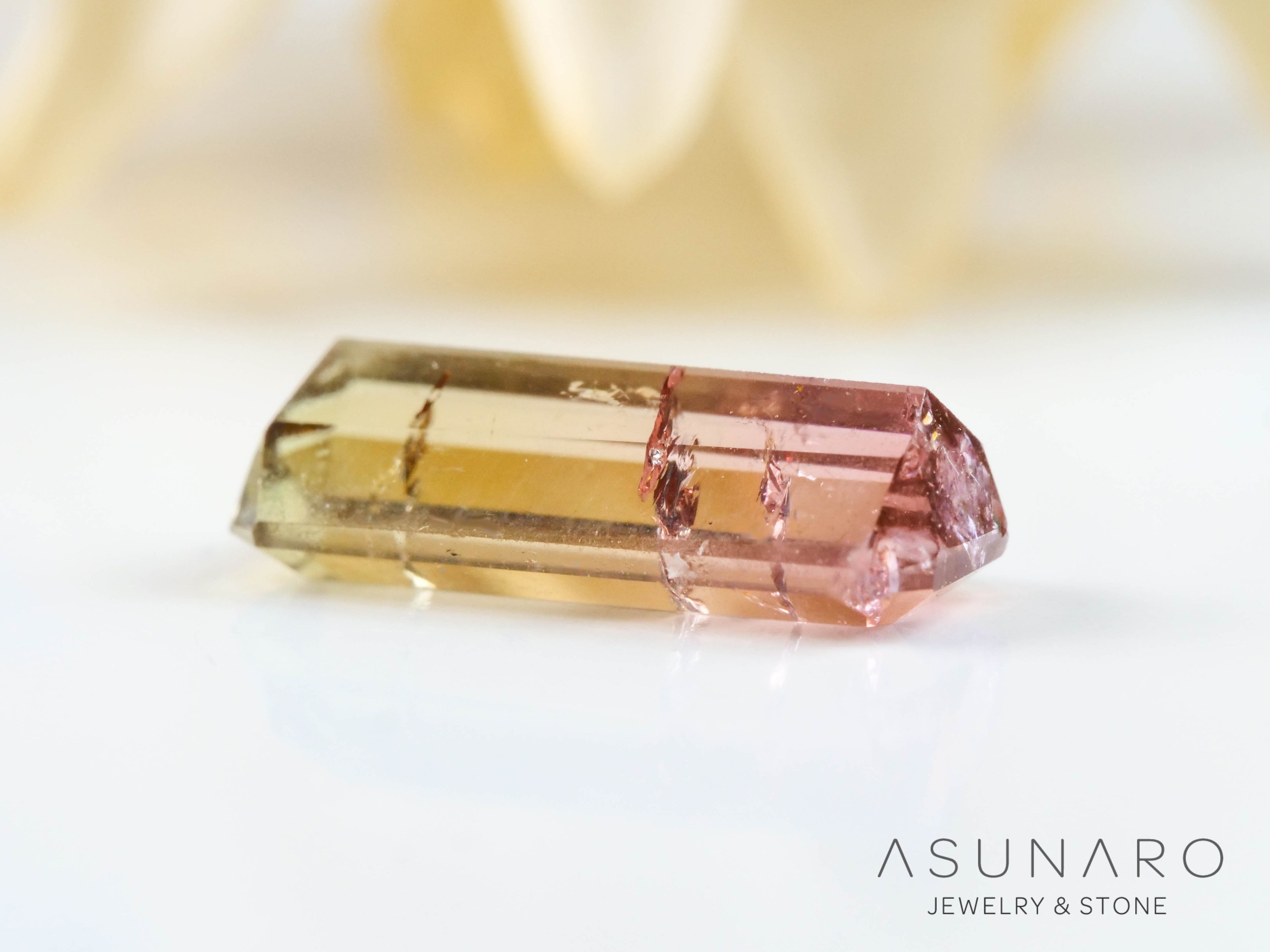 バイカラードトルマリン　エメラルドカット　アフガニスタン産　0.96ct【250203-2732】