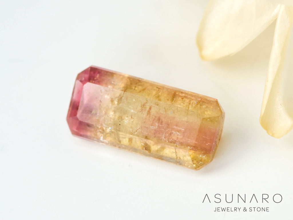 バイカラードトルマリン　エメラルドカット　アフガニスタン産　1.22ct【250203-2733】