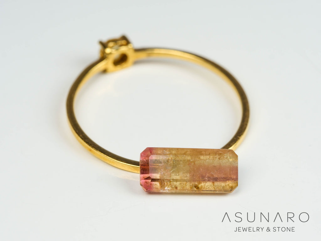 バイカラードトルマリン　エメラルドカット　アフガニスタン産　1.22ct【250203-2733】