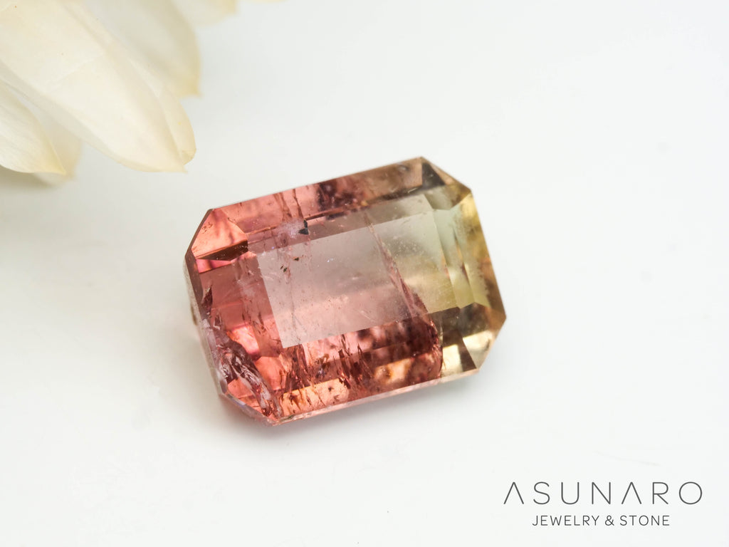 バイカラードトルマリン　エメラルドカット　アフガニスタン産　2.06ct【250203-2734】