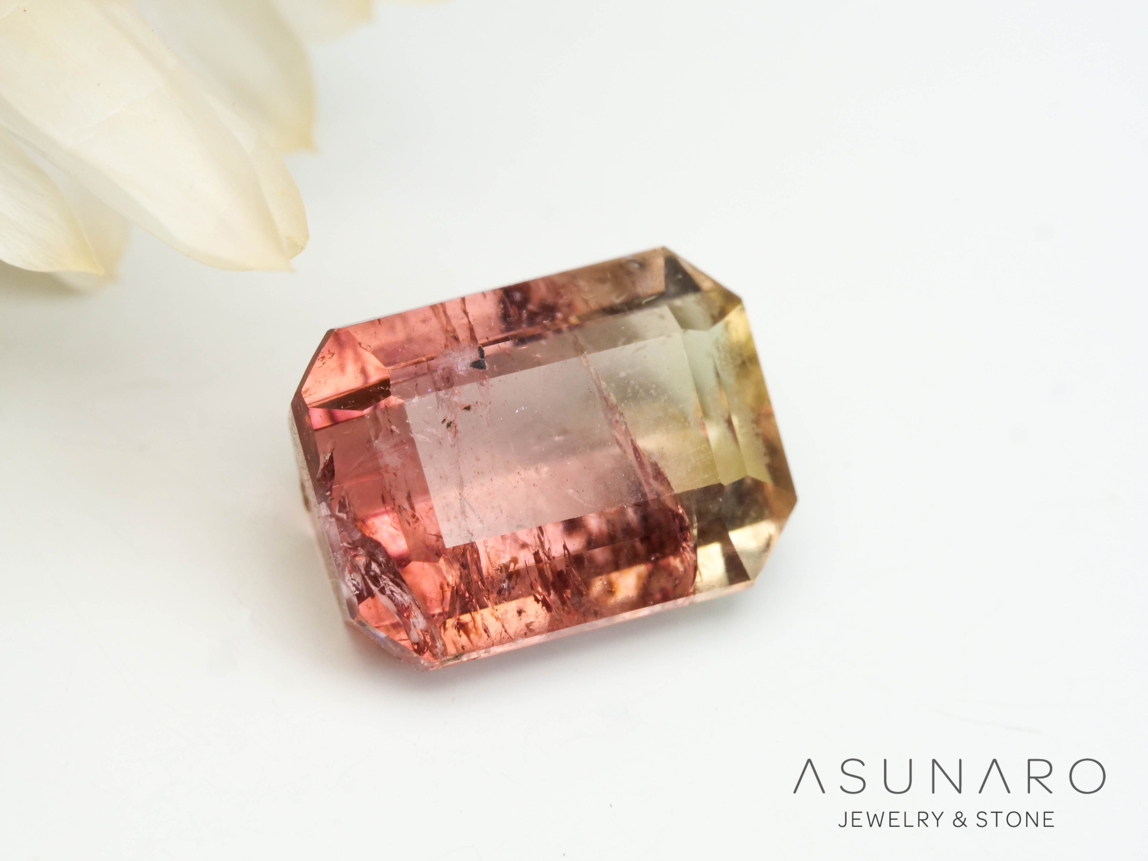 バイカラードトルマリン　エメラルドカット　アフガニスタン産　2.06ct【250203-2734】