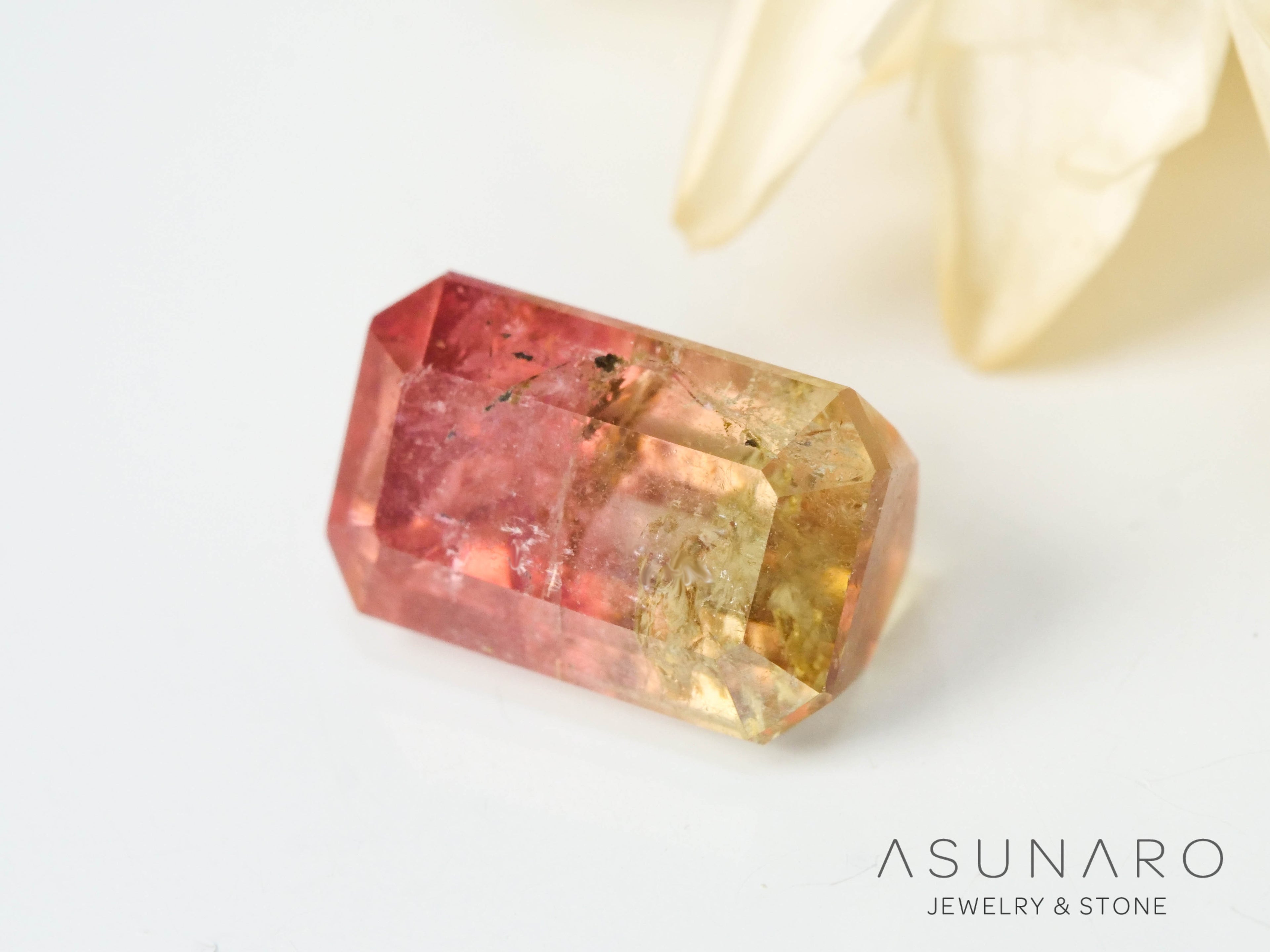 バイカラードトルマリン　エメラルドカット　アフガニスタン産　2.17ct【250203-2735】