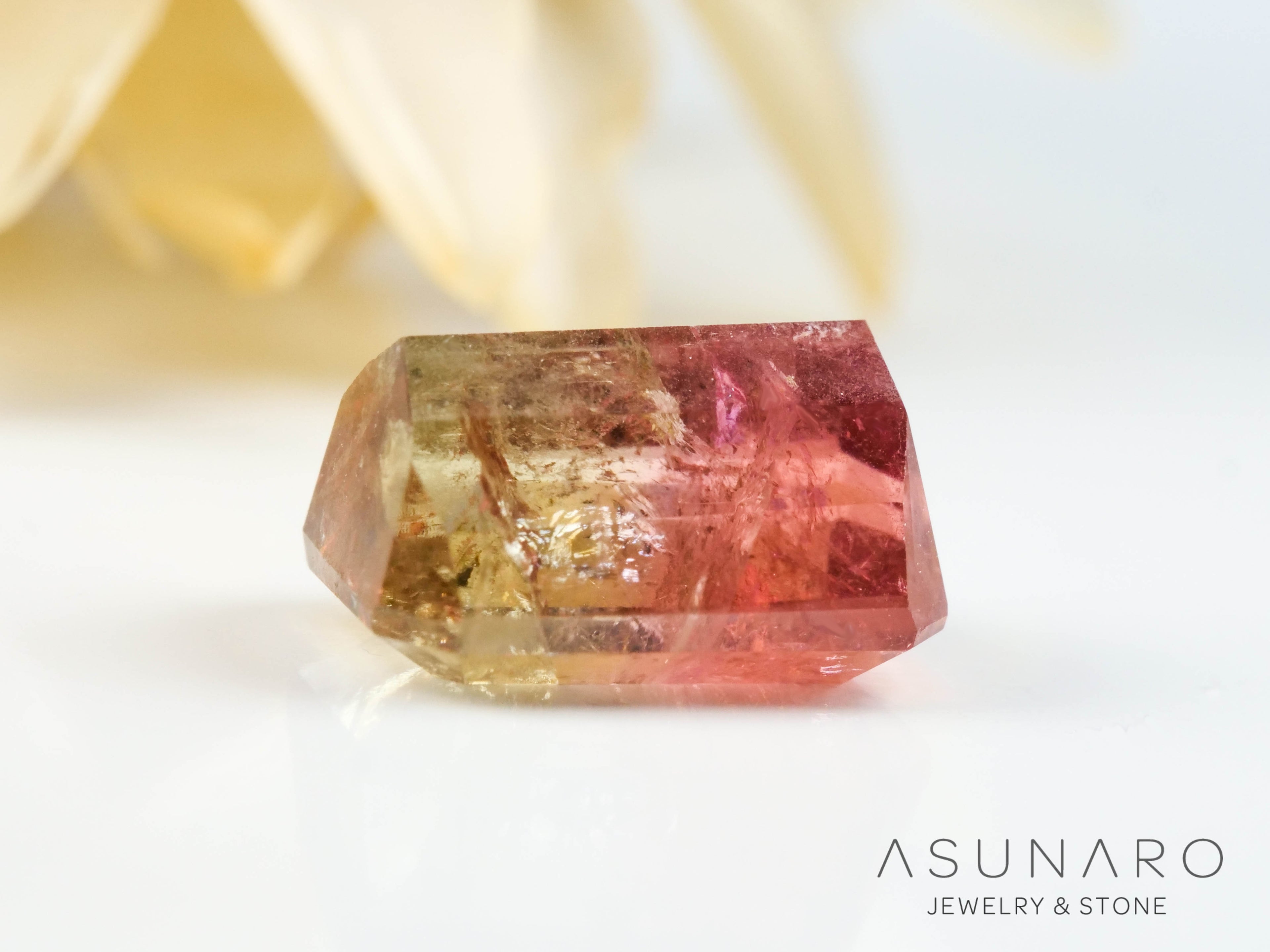 バイカラードトルマリン　エメラルドカット　アフガニスタン産　2.17ct【250203-2735】