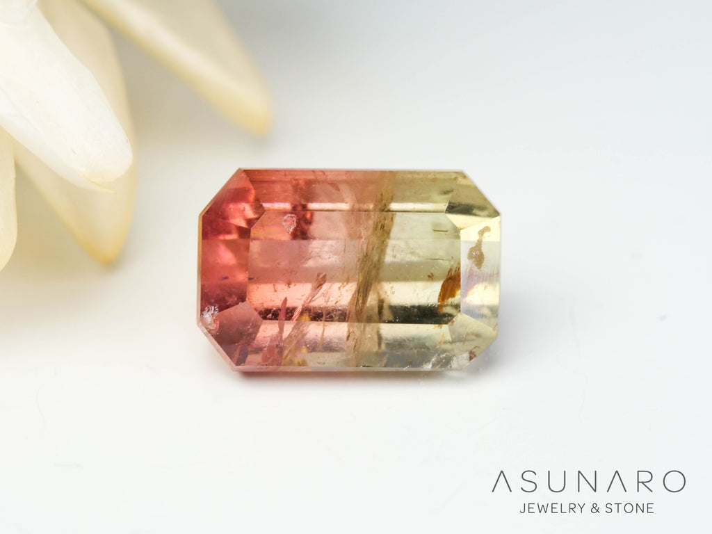 バイカラードトルマリン　エメラルドカット　アフガニスタン産　2.18ct【250203-2736】