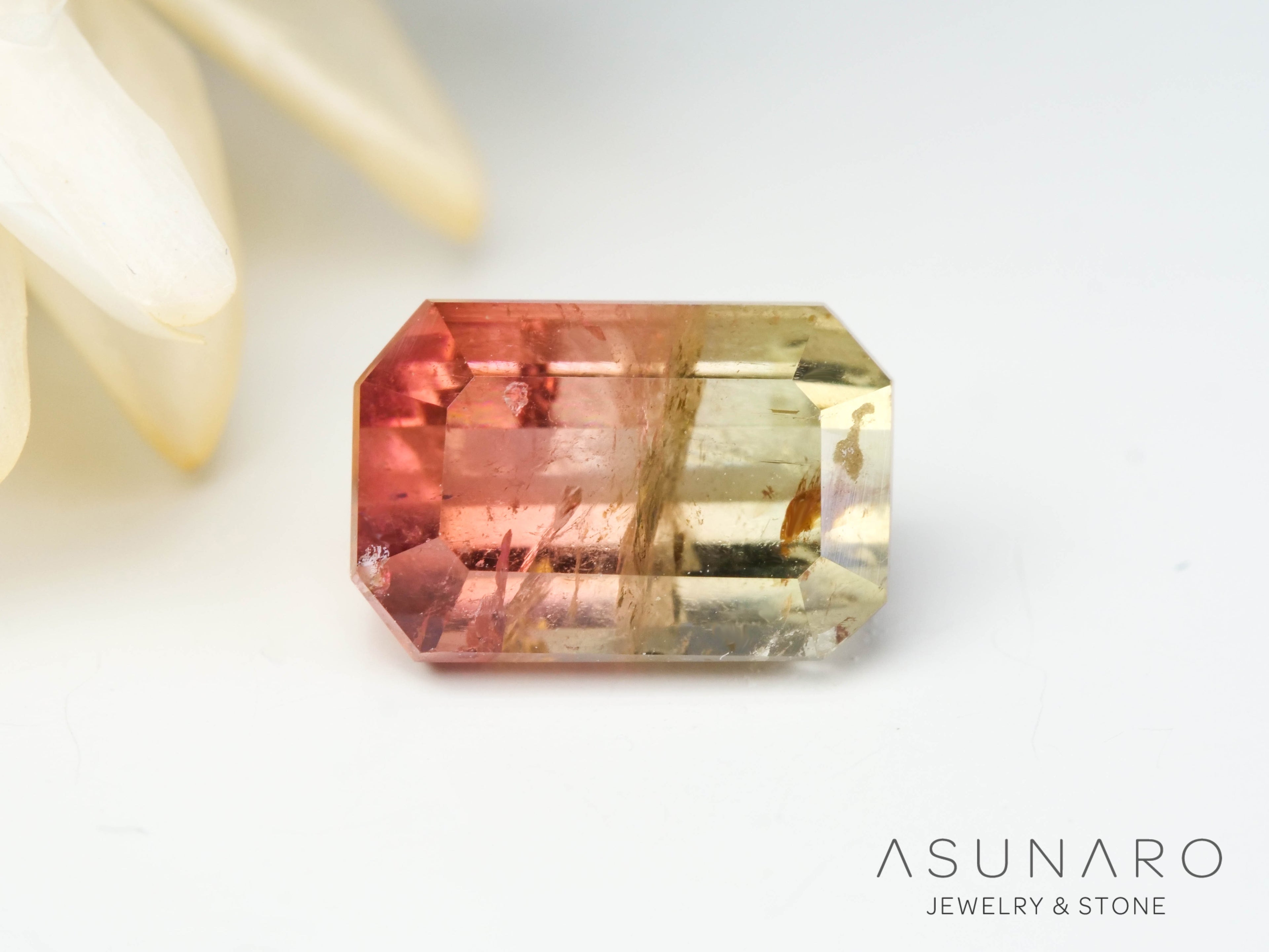 バイカラードトルマリン　エメラルドカット　アフガニスタン産　2.18ct【250203-2736】