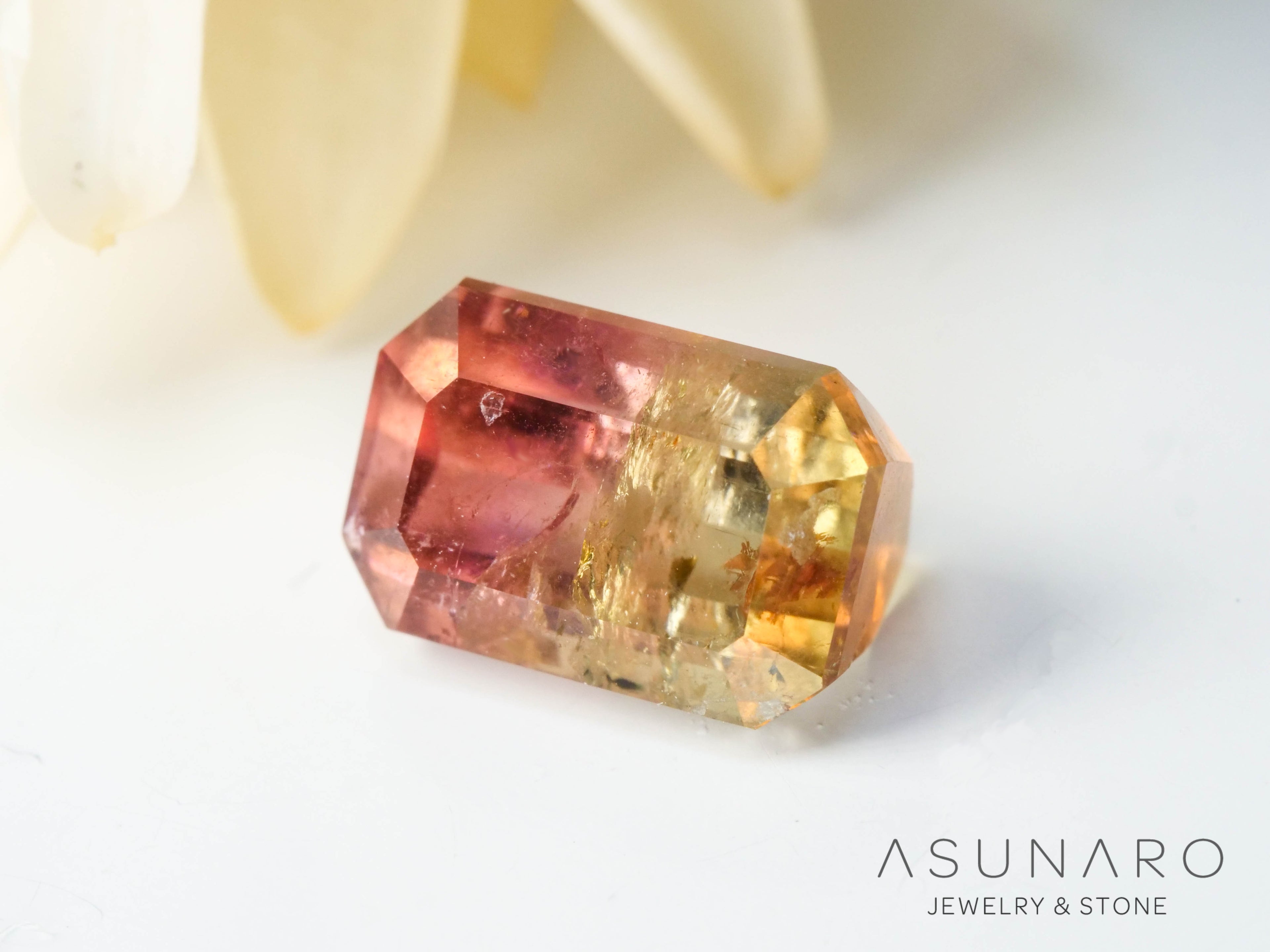 バイカラードトルマリン　エメラルドカット　アフガニスタン産　2.18ct【250203-2736】