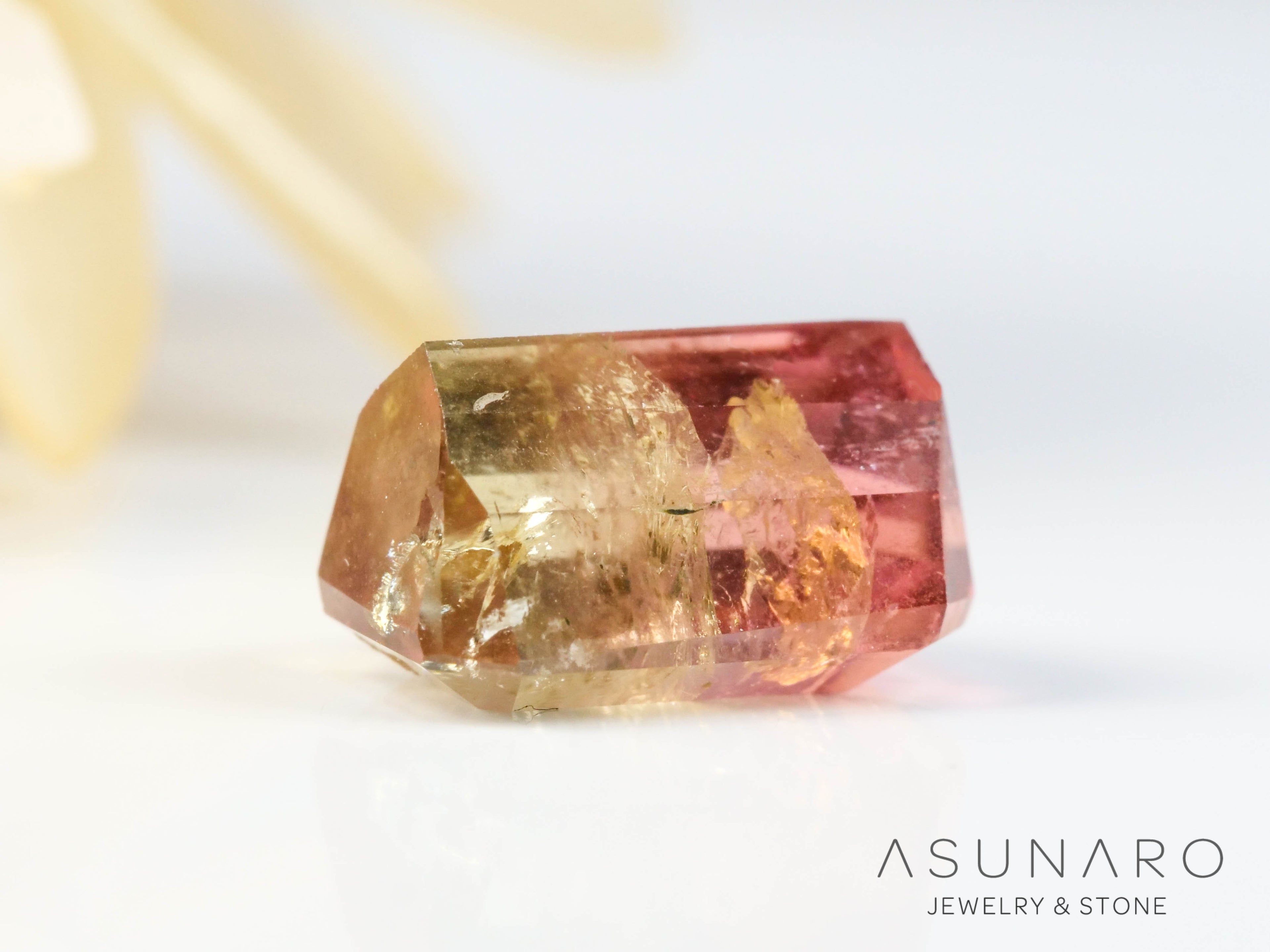 バイカラードトルマリン　エメラルドカット　アフガニスタン産　2.18ct【250203-2736】