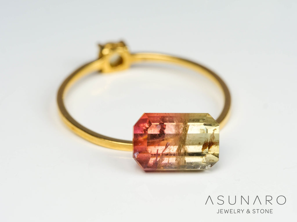 バイカラードトルマリン　エメラルドカット　アフガニスタン産　2.18ct【250203-2736】