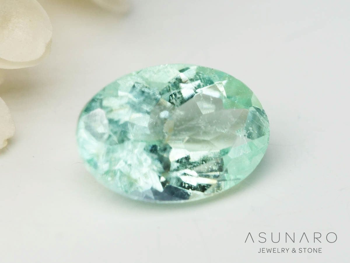 シーフォームトルマリン　オーバルカット　アフガニスタン産　0.41ct【250205-2738】