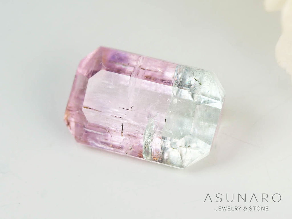 バイカラートルマリン 　エメラルドカット　アフガニスタン産 　0.42ct【250205-2746】