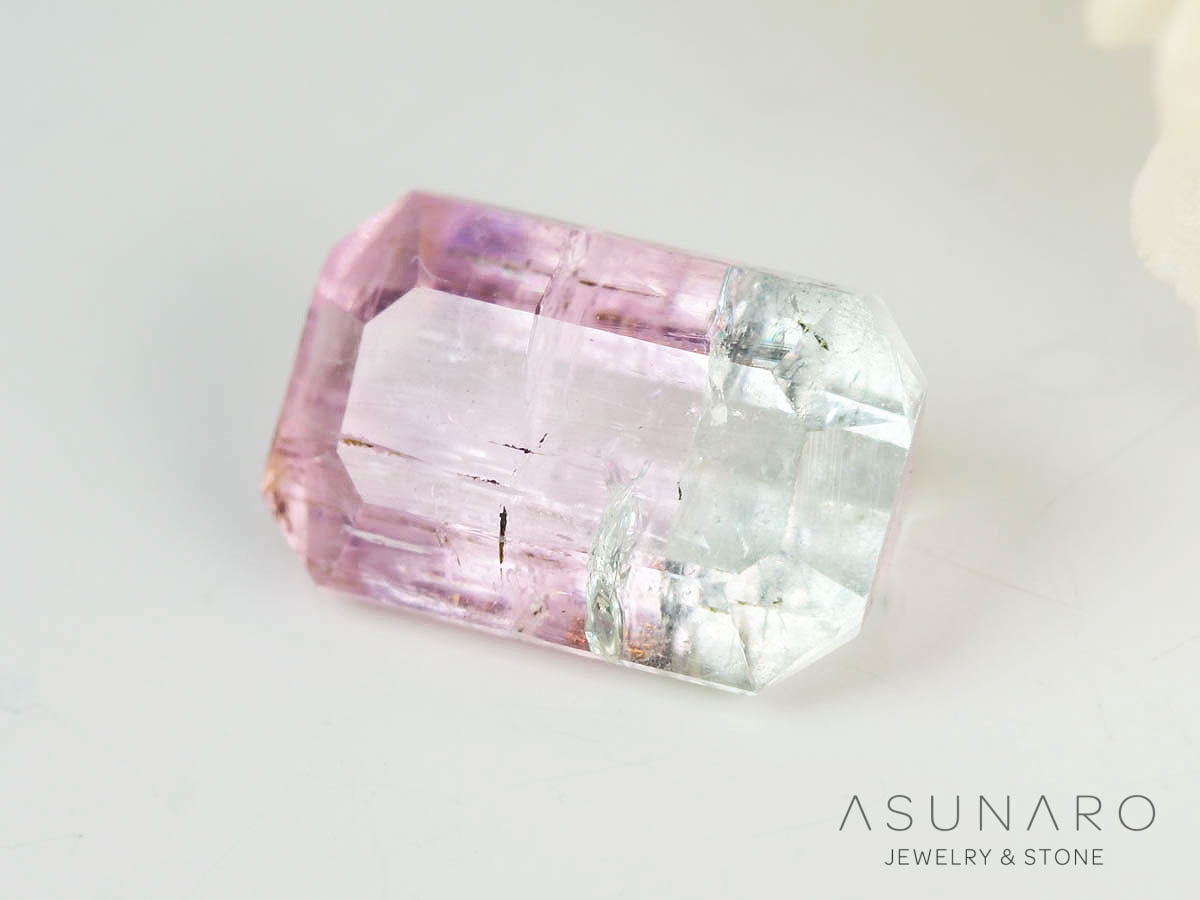 バイカラートルマリン 　エメラルドカット　アフガニスタン産 　0.42ct【250205-2746】