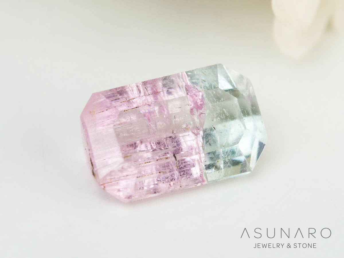 バイカラートルマリン 　エメラルドカット　アフガニスタン産 　0.42ct【250205-2746】