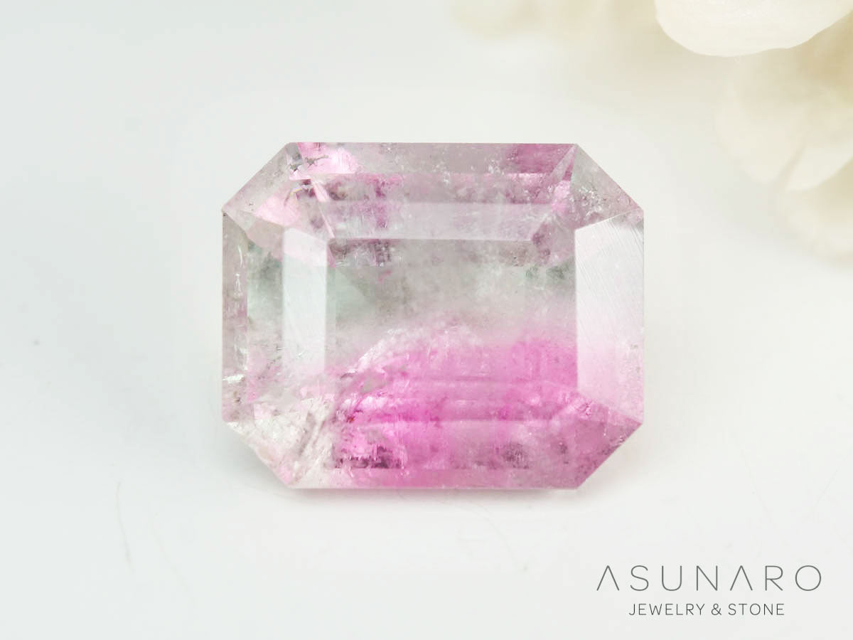 バイカラートルマリン 　エメラルドカット　アフガニスタン産 　0.72ct【250205-2747】