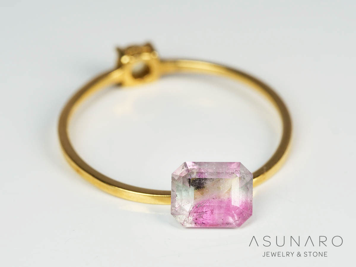 バイカラートルマリン 　エメラルドカット　アフガニスタン産 　0.72ct【250205-2747】
